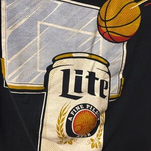 NWOT Dark Blue Miller Light Short Sleeve Tee with Design